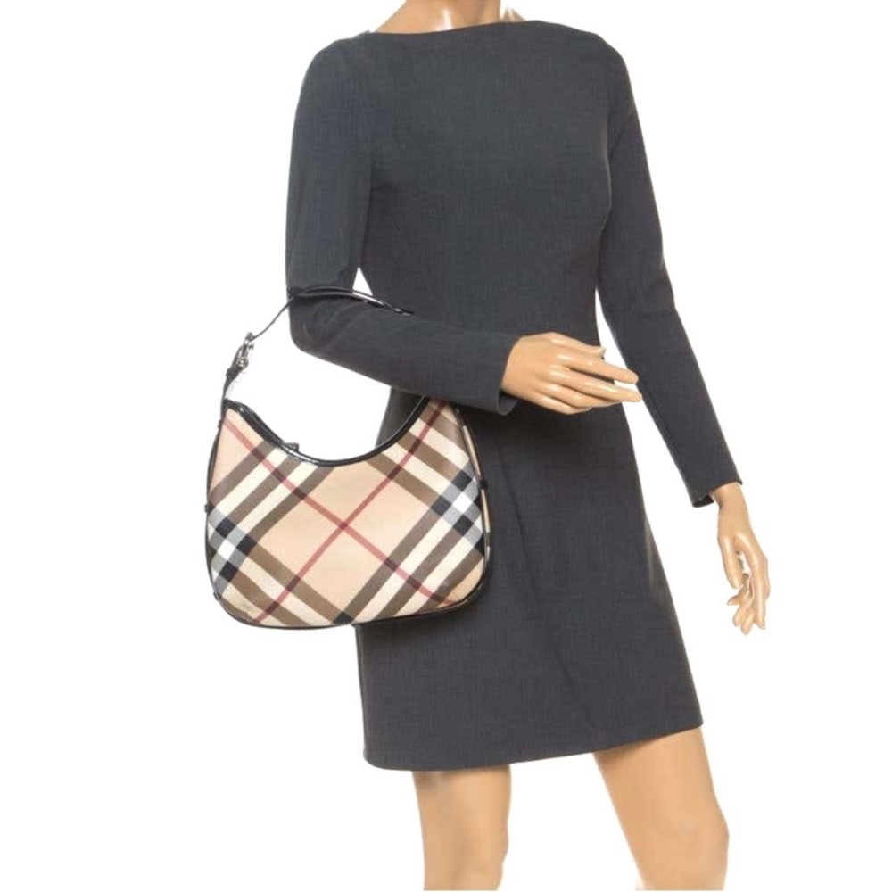‼️SALE💯Authentic Burberry Nova Check Barton Shoulder Bag Hobo Purse RARE y2k